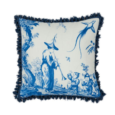 Schumacher Shengyou Toile Blue 18" x 18" Pillow