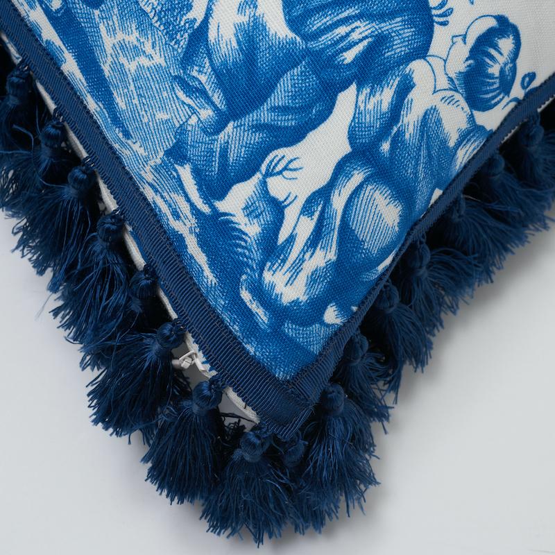 Schumacher Shengyou Toile Blue 18" x 18" Pillow