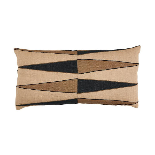 Schumacher Lava Black 35" x 18" Moorea Pillow
