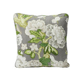 Schumacher Slate 18" x 18" Bermuda Blossoms Pillow