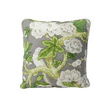 Schumacher Slate 18" x 18" Bermuda Blossoms Pillow