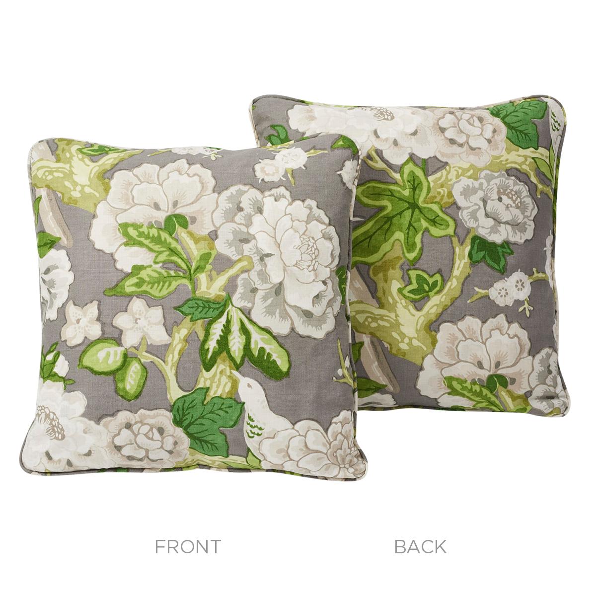 Schumacher Slate 18" x 18" Bermuda Blossoms Pillow