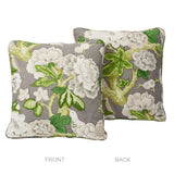 Schumacher Slate 18" x 18" Bermuda Blossoms Pillow