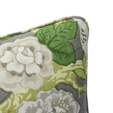 Schumacher Slate 18" x 18" Bermuda Blossoms Pillow