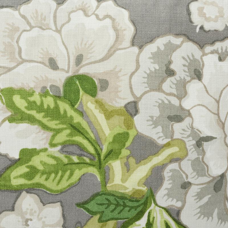 Schumacher Slate 18" x 18" Bermuda Blossoms Pillow