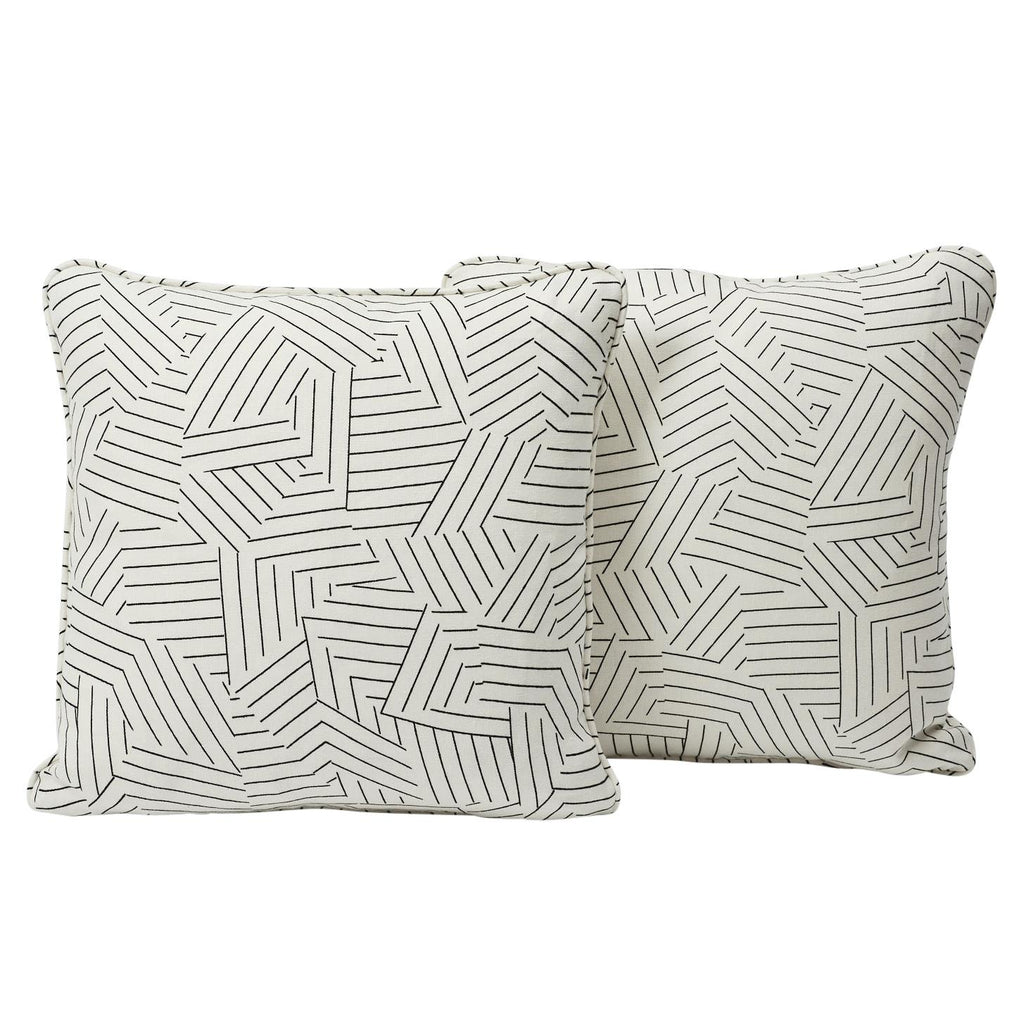 Schumacher Deconstructed Stripe Black & White 20" x 20" Pillow