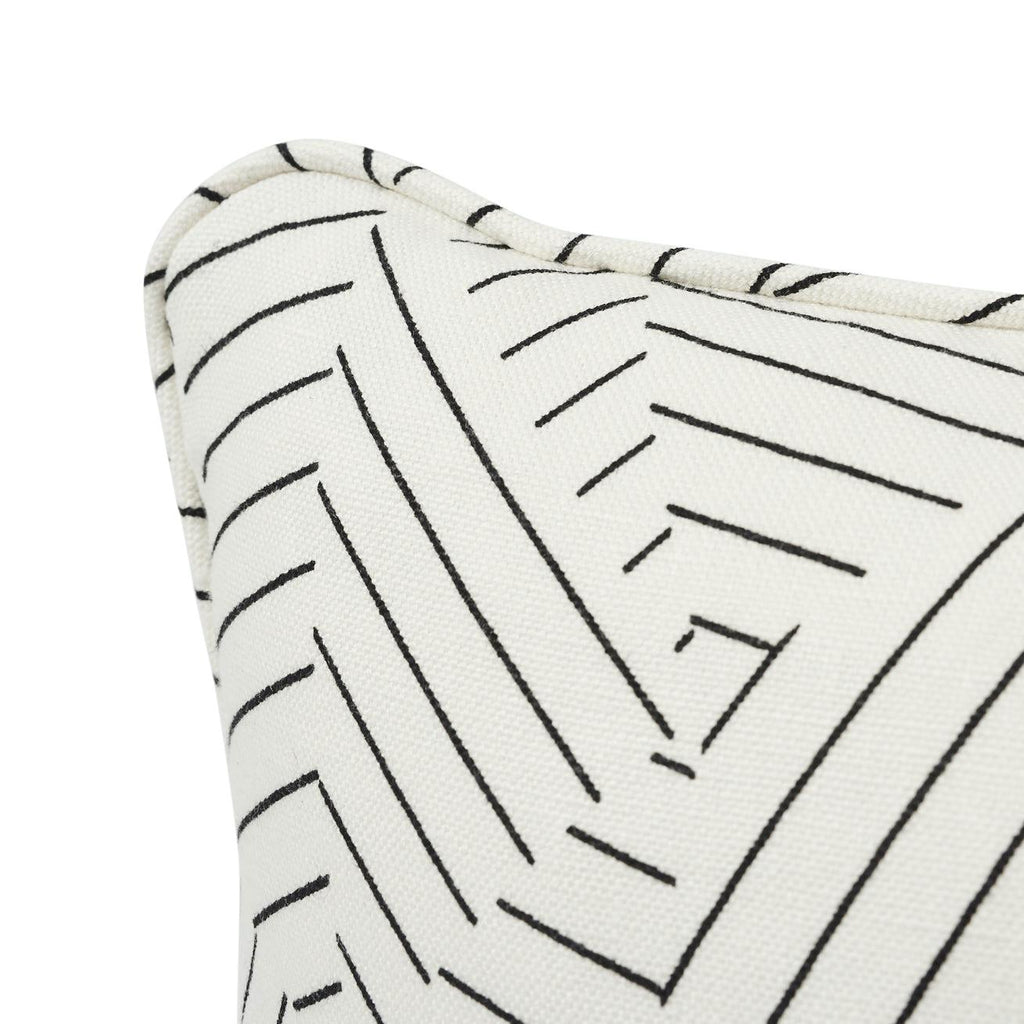 Schumacher Deconstructed Stripe Black & White 20" x 20" Pillow