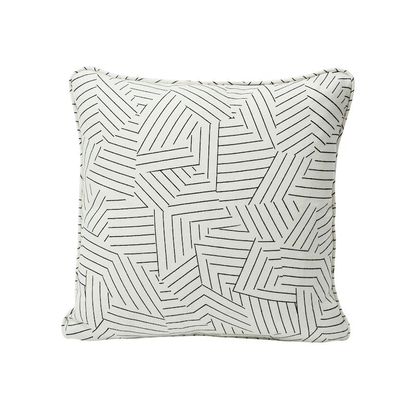 Schumacher Deconstructed Stripe Black & White 22" x 22" Pillow