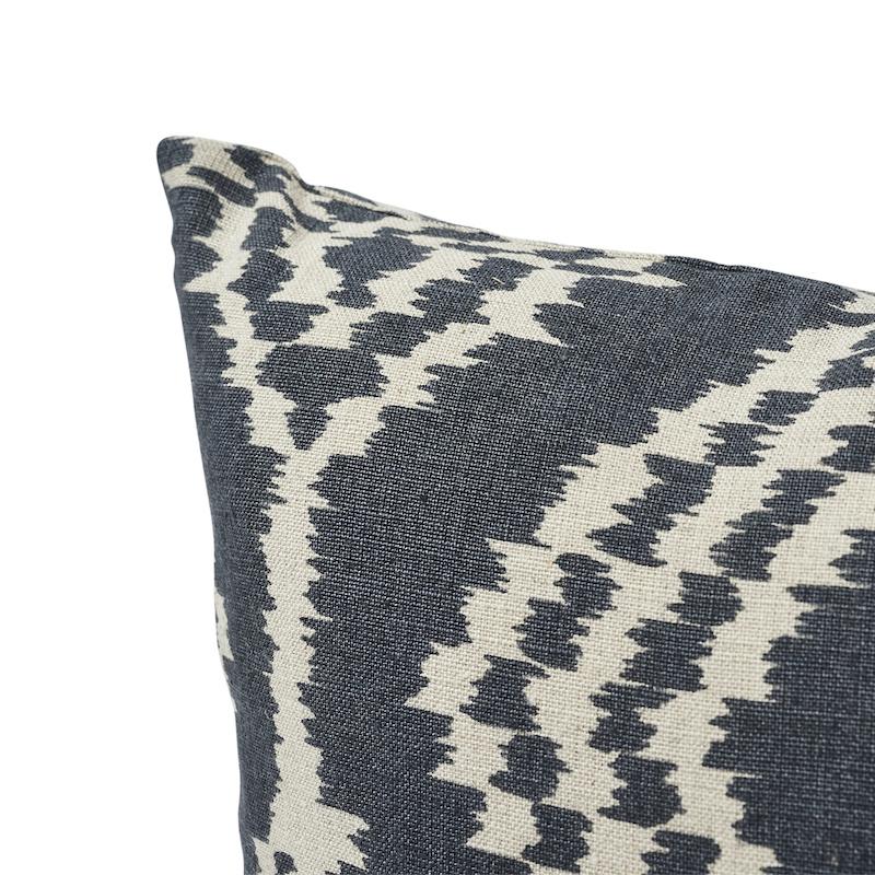 Schumacher Charcoal 18" x 18" Asaka Ikat Pillow