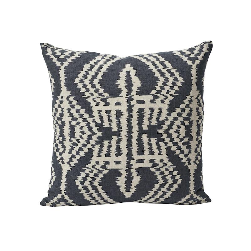 Schumacher Charcoal 18" x 18" Asaka Ikat Pillow