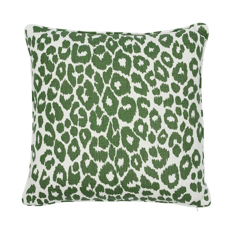 Schumacher Iconic Leopard Green 22" x 22" Pillow