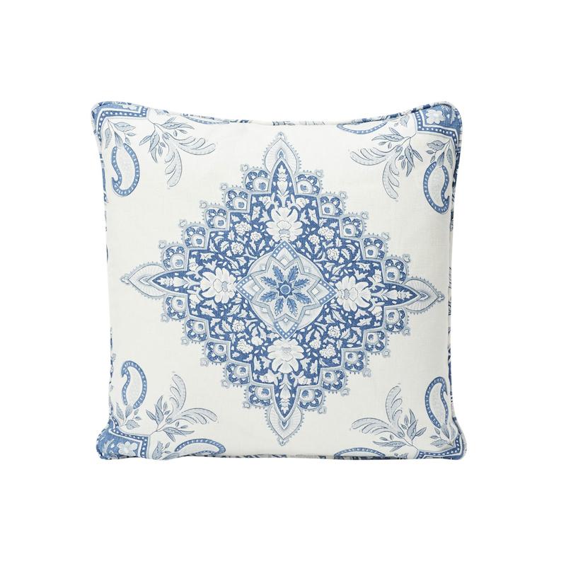 Schumacher Indigo 18" x 18" Montecito Medallion Pillow