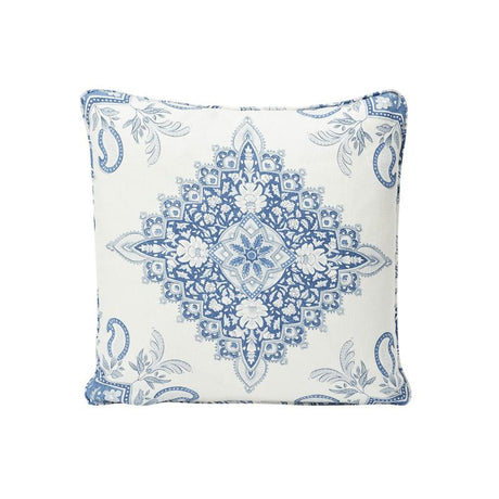 Schumacher Indigo 18" x 18" Montecito Medallion Pillow