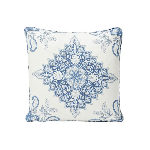 Schumacher Indigo 18" x 18" Montecito Medallion Pillow
