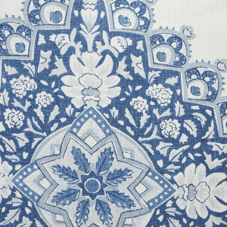 Schumacher Montecito Medallion Indigo 18" x 18" Pillow