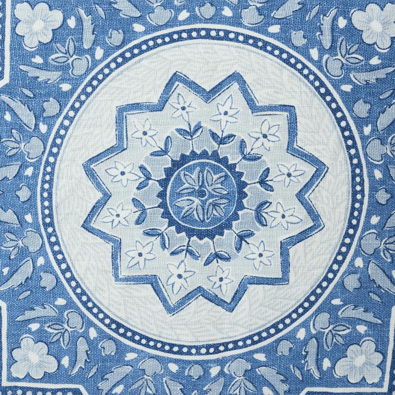 Schumacher Indigo 20" x 20" Montecito Medallion Pillow