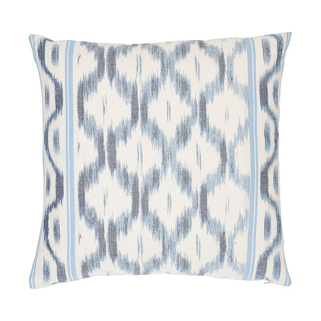 Schumacher Santa Monica Ikat Indigo Blue 22" x 22" Pillow