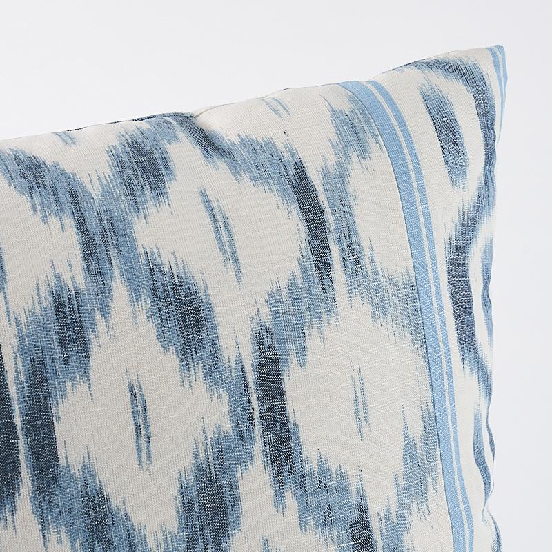 Schumacher Santa Monica Ikat Indigo Blue 22" x 22" Pillow