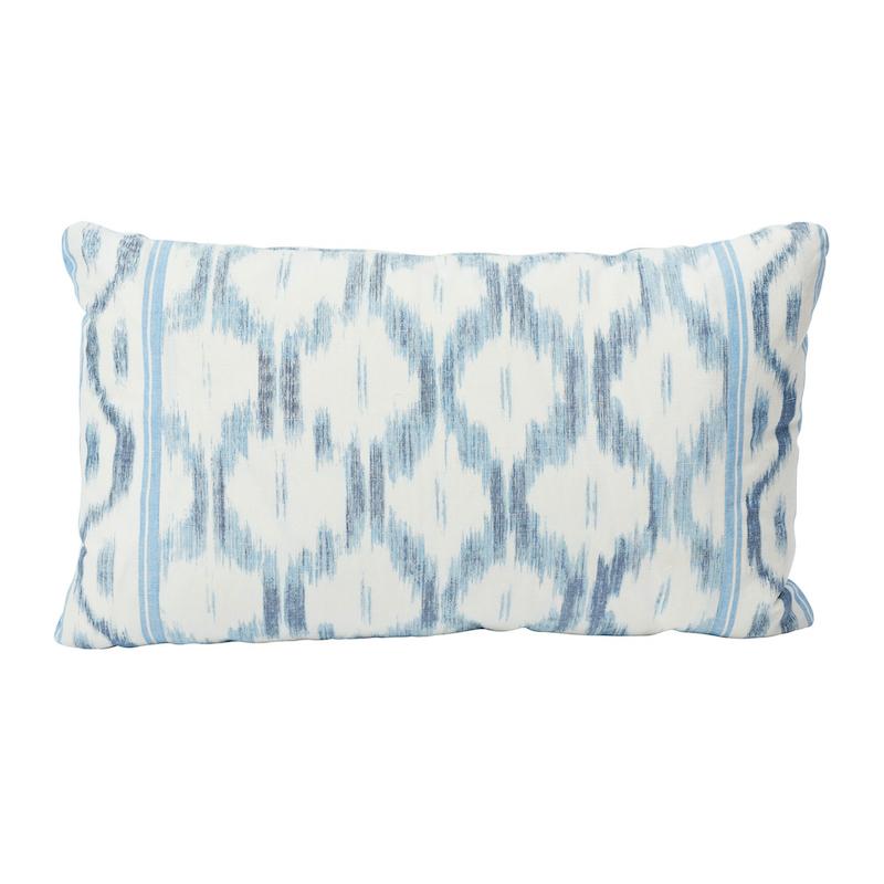 Schumacher Santa Monica Ikat Indigo Blue 26" x 15" Pillow