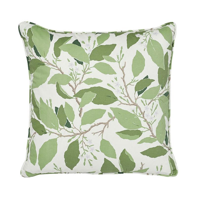Schumacher Ivory 18" x 18" Dogwood Leaf Pillow