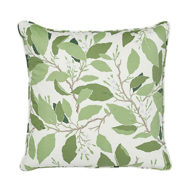Schumacher Ivory 18" x 18" Dogwood Leaf Pillow