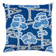 Schumacher Blue & White 22" x 22" Tree River Pillow