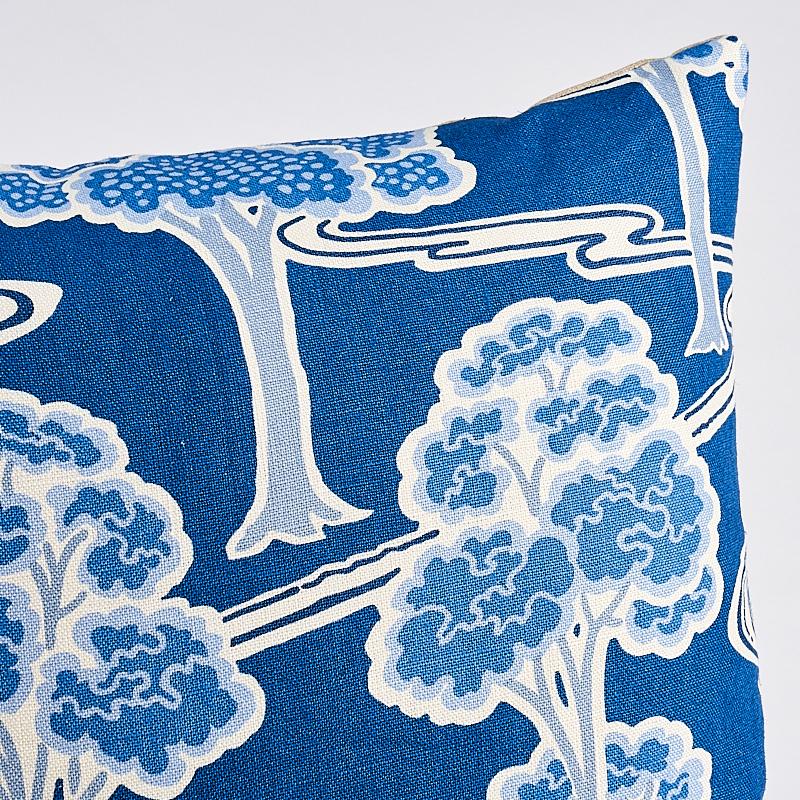 Schumacher Blue & White 22" x 22" Tree River Pillow