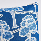 Schumacher Blue & White 22" x 22" Tree River Pillow