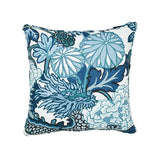Schumacher China Blue 18" x 18" Chiang Mai Dragon I/O Pillow