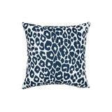 Schumacher Navy 18" x 18" Iconic Leopard I/O Pillow