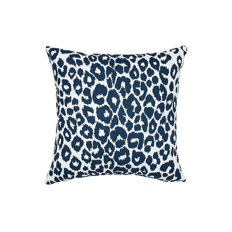 Schumacher Navy 18" x 18" Iconic Leopard I/O Pillow