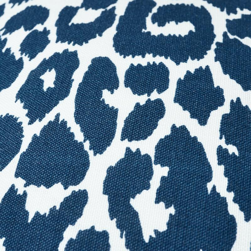 Schumacher Iconic Leopard I/O Navy 18" x 18" Pillow