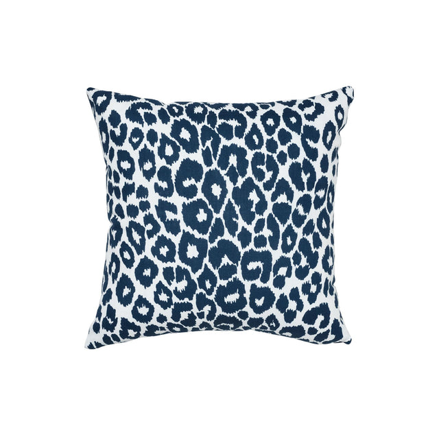 Schumacher Navy 20" x 20" Iconic Leopard I/O Pillow