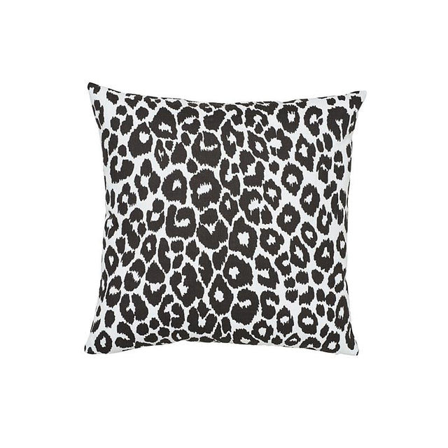 Schumacher Graphite 18" x 18" Iconic Leopard I/O Pillow