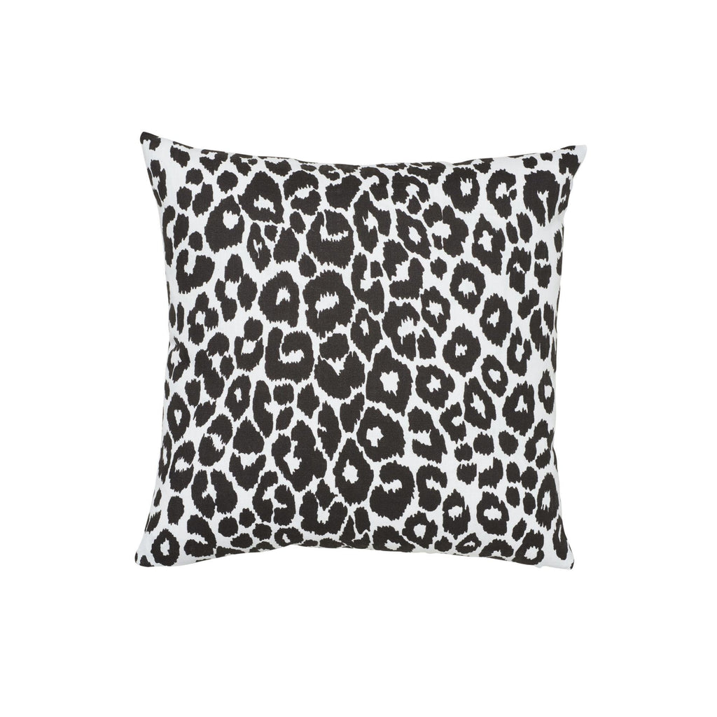 Schumacher Iconic Leopard I/O Graphite 20" x 20" Pillow