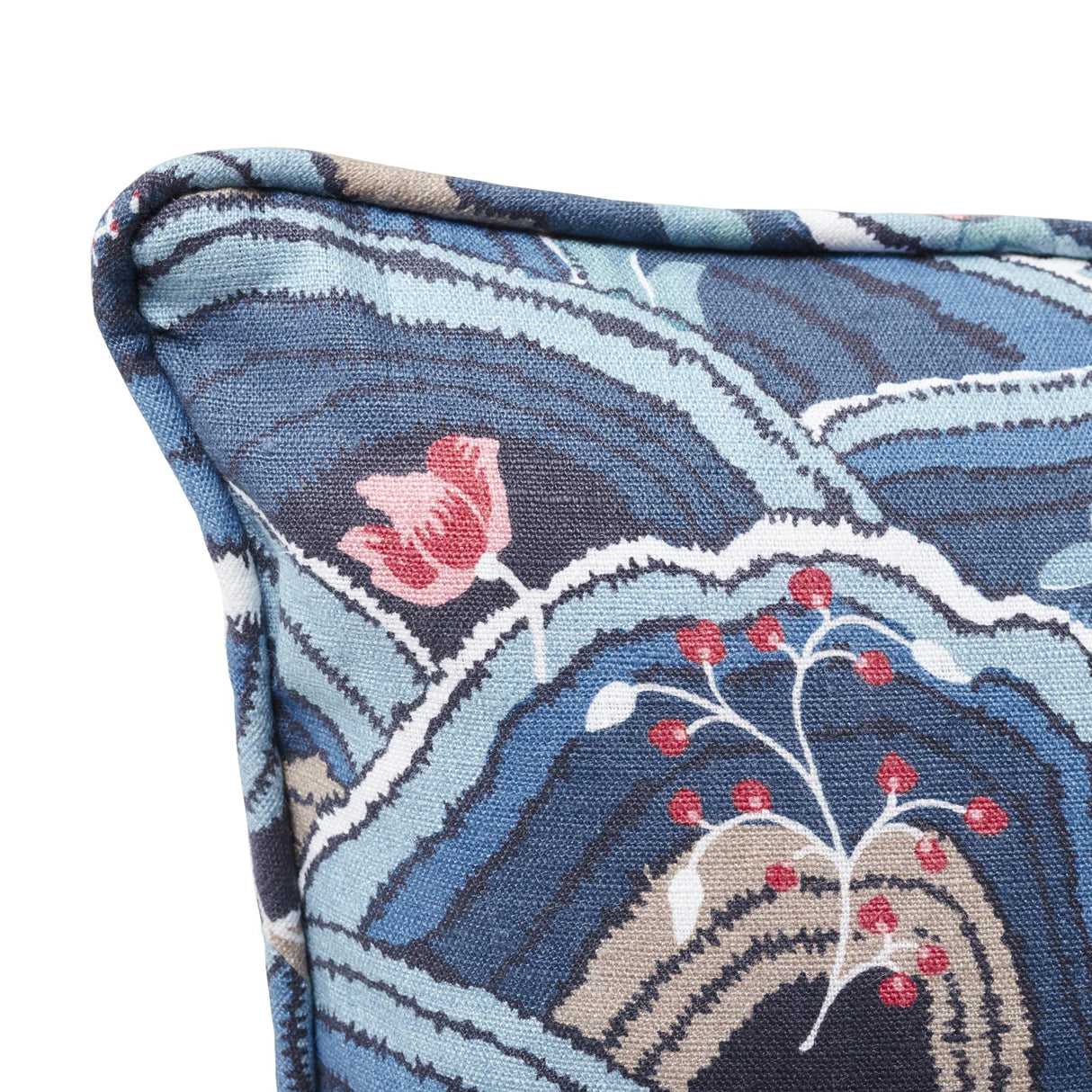 Schumacher Blue 20" x 20" Rolling Hills Pillow