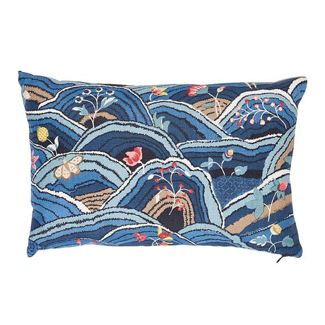 Schumacher Blues 18" x 12" Rolling Hills Pillow