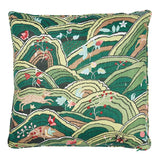 Schumacher Green 18" x 18" Rolling Hills Pillow