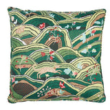 Schumacher Green 18" x 18" Rolling Hills Pillow