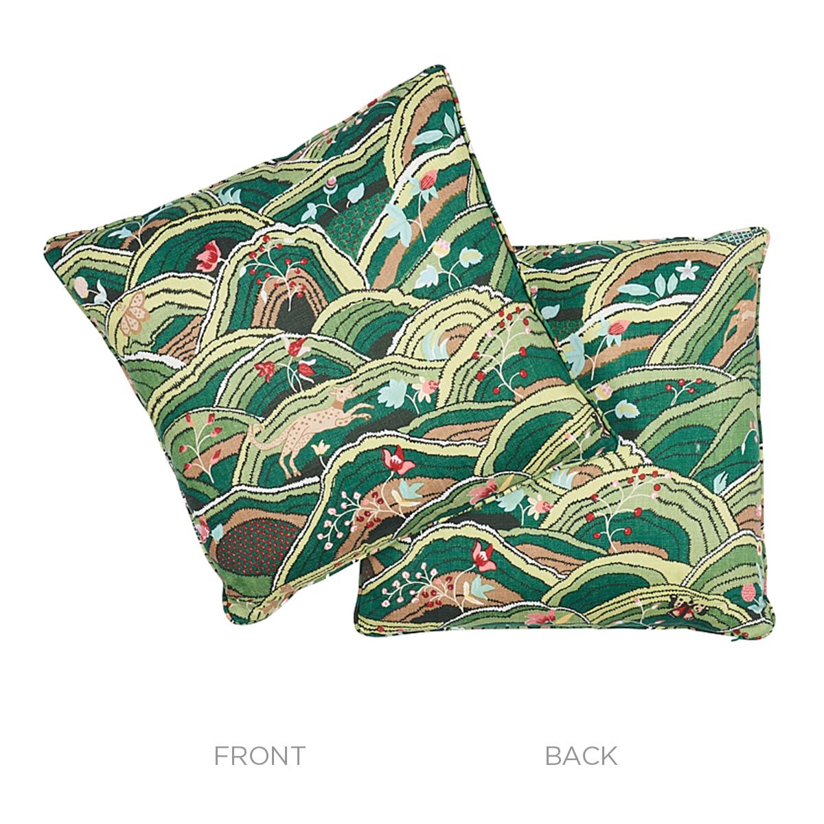 Schumacher Green 20" x 20" Rolling Hills Pillow