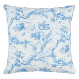 Schumacher Delft 22" x 22" Toile De Fleurs Pillow