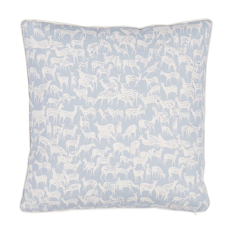 Schumacher Fauna Slate Blue 14" x 14" Pillow