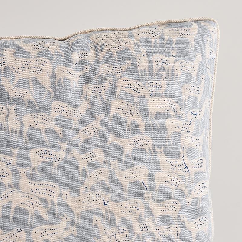 Schumacher Slate Blue 16" x 16" Fauna Pillow