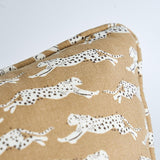 Schumacher Leaping Leopards Sand 16" x 16" Pillow
