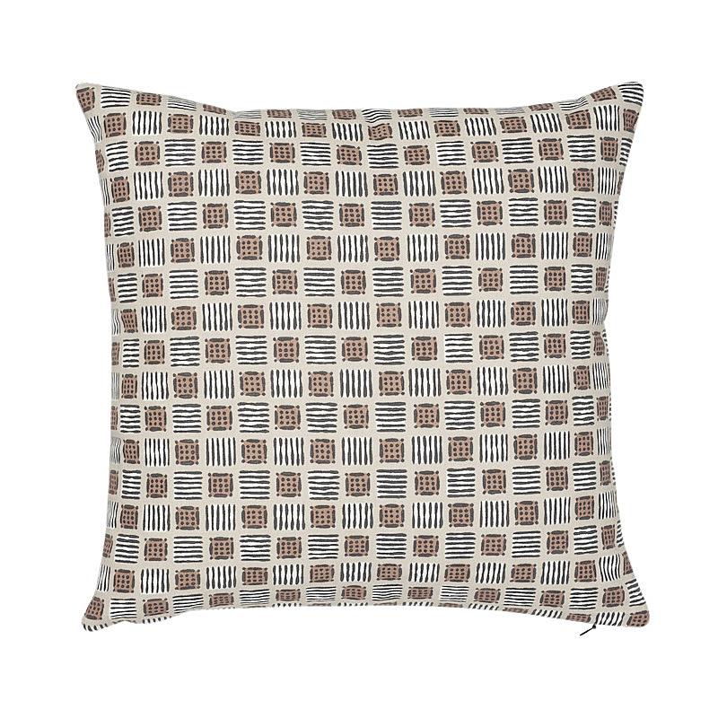 Schumacher Wren 16" x 16" Mottley Grid Pillow