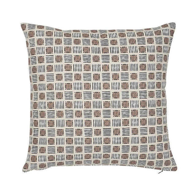 Schumacher Wren 16" x 16" Mottley Grid Pillow
