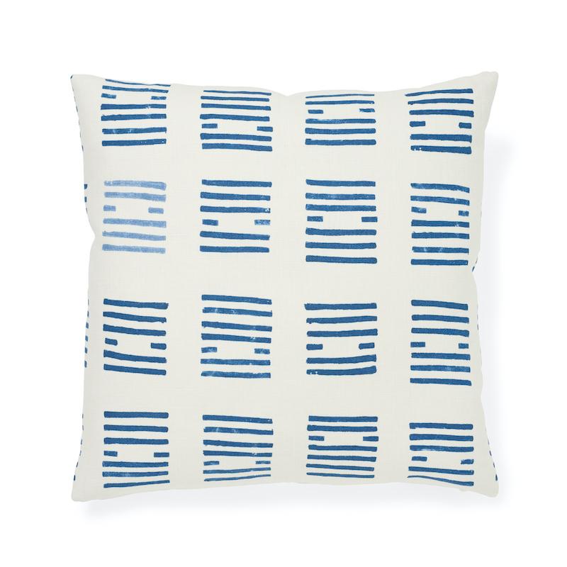 Schumacher Blue 20" x 20" Tiasquam Pillow