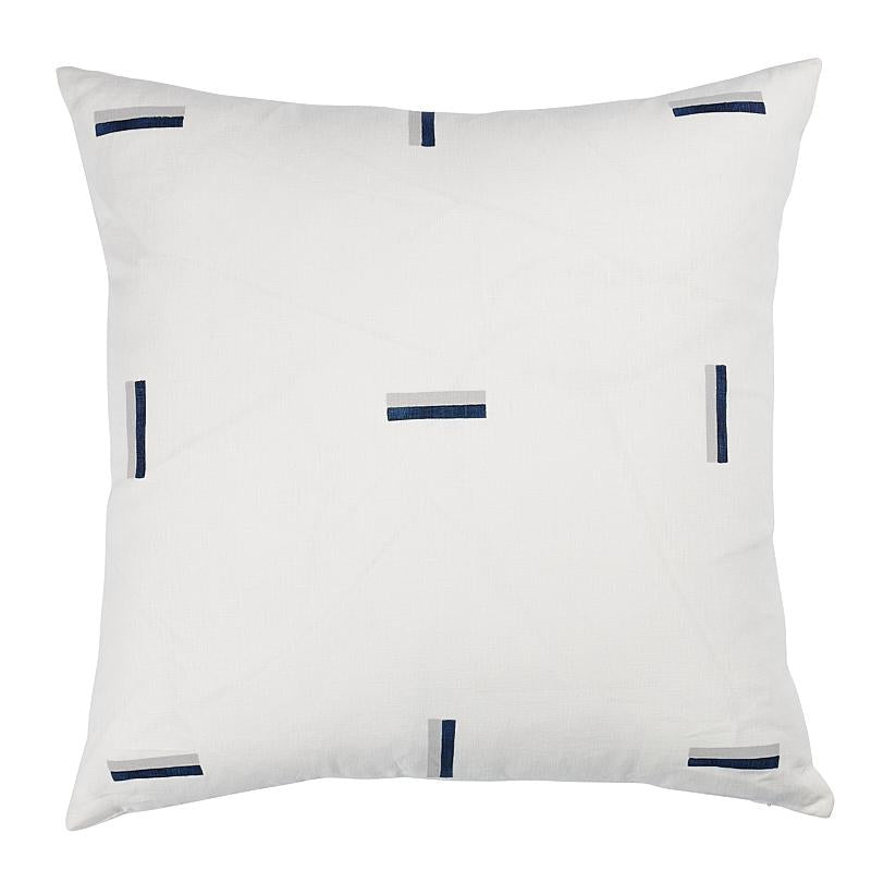 Schumacher Prussian & Grey 22" x 22" Icehouse Pillow
