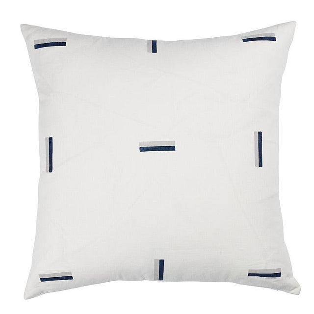 Schumacher Prussian & Grey 22" x 22" Icehouse Pillow