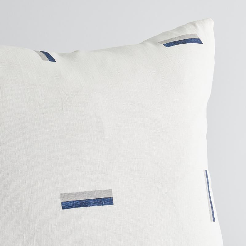 Schumacher Prussian & Grey 22" x 22" Icehouse Pillow